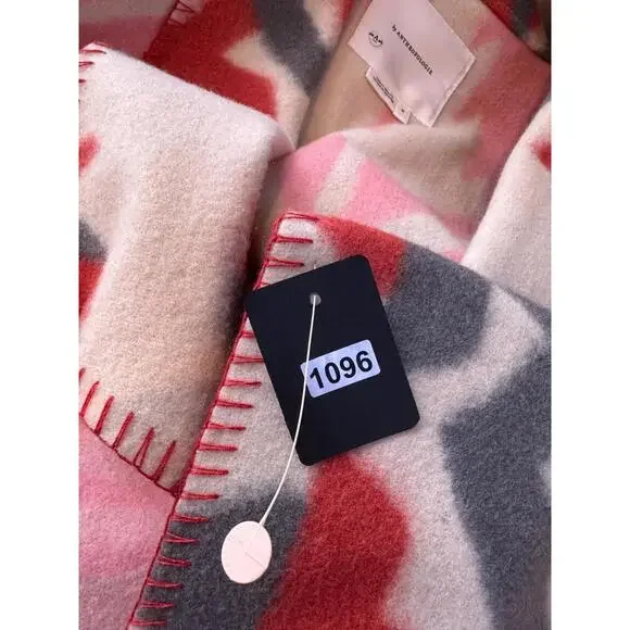 Anthropologie Heidi Kimono Jacket Easy Fit Pockets Pink Ivory Wine Size M # 1096 - Picture 9 of 16